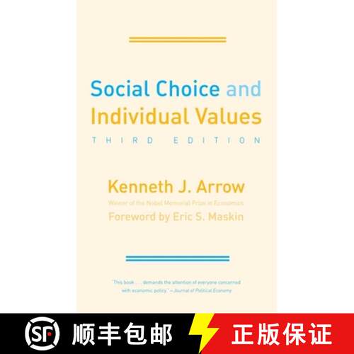 【3-4周达】Social Choice and Individual Values: Third Edition [9780300179316]