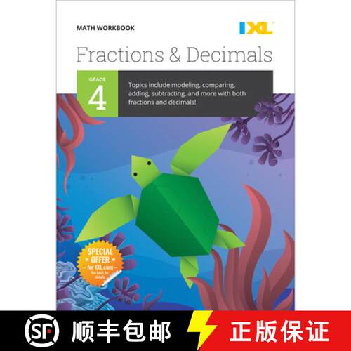 【3-4周达】IXL Math Workbook: Grade 4 Fractions and Decimals [9781947569324]