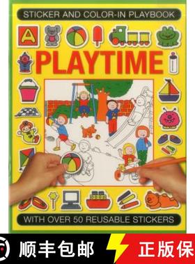 【3-4周达】Sticker and Color-In Playbook: Playtime: With Over 50 Reusable Stickers [9781861477330]