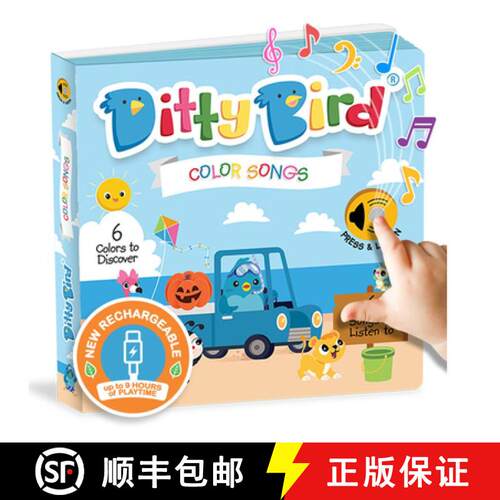【3-4周达】Ditty Bird Color Songs Interactive Musical Book for Toddlers 1- 3 Early Learning Toy [9781919650081]