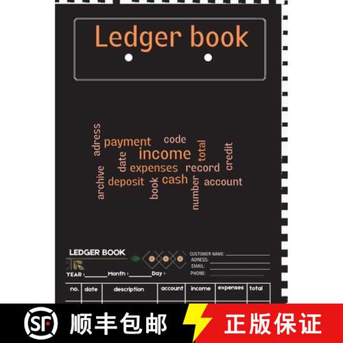 【3-4周达】Ledger Book: A Complete Expense Tracker Notebook, Expense Ledger, Bookkeeping Record Book ... [9781803852133]