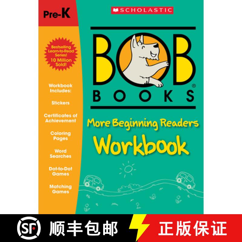【3-4周达】Bob Books - More Beginning Readers Workbook Phonics, Writing Practice, Stickers, Ages 4 an... [9781338826814]