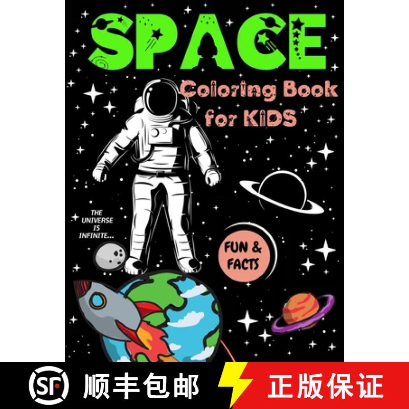 【3-4周达】Space Coloring Book for Kids: Great Outer Space Coloring with Planets, Rockets, Astronauts... [9781685010119]