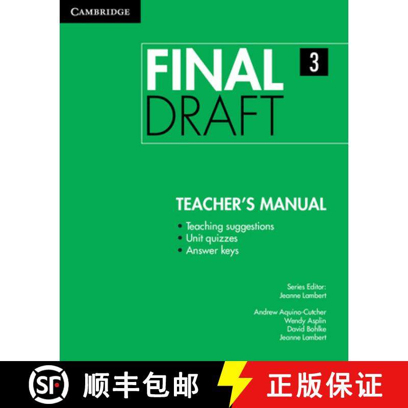【3-4周达】Final Draft Level 3 Teacher's Manual: - Final Draft Level 3 Teacher's Manual [9781107495548]