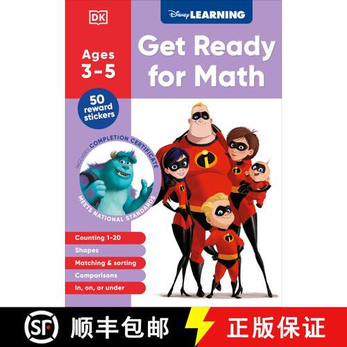 【3-4周达】Disney Learning Get Ready for Math (Ages 3-5): Preschool Beginner Math Workbook for Kids, ... [9798217128242]