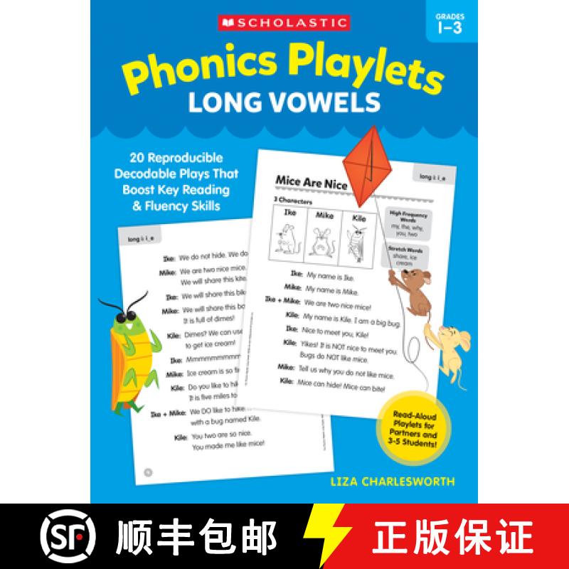【3-4周达】Phonics Playlets: Long Vowels: 20 Reproducible Decodable Plays That Boost Key Reading and ... [9781546155331]