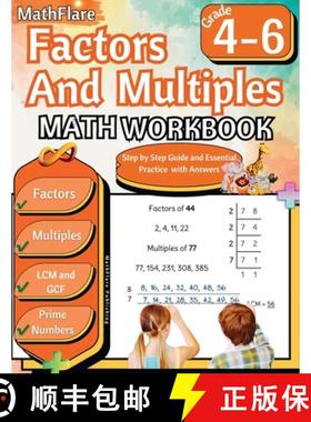 预订 Factors and Multiples Math Workbook 4th to 6th Grade: Factoring, Prime Numbers, Greatest Common ... [9798869374097]