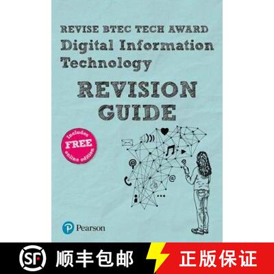 【3-4周达】Pearson REVISE BTEC Tech Award Digital Information Technology Revision Guide inc online ed... [9781292272740]