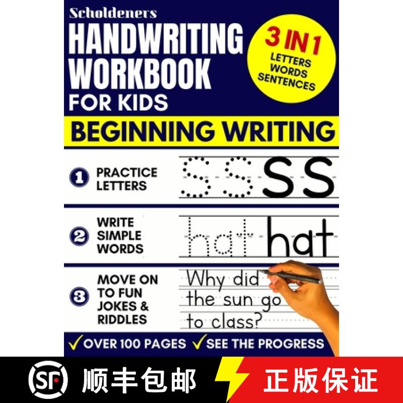 【3-4周达】Handwriting Workbook for Kids: 3-in-1 Writing Practice Book to Master Letters, Words & Sen... [9781913357023]