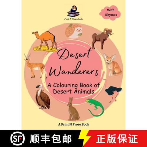 【3-4周达】Desert Wanderers - A Colouring Book of Desert Animals - Coloring Activity Book for Creativ... [9788196455699]