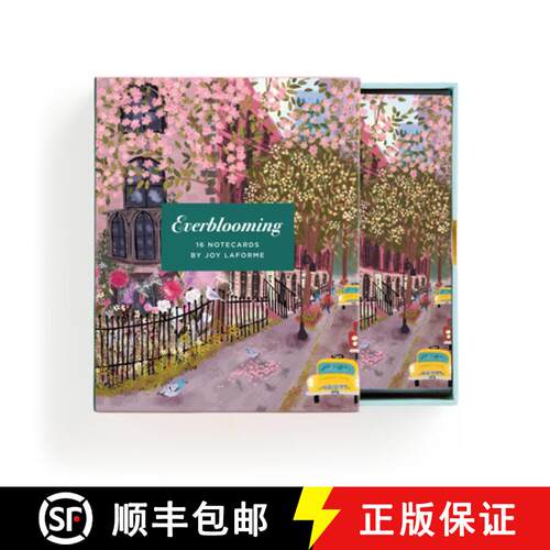 【3-4周达】Joy Laforme Everblooming Blank Greeting Card Assortment: 16 notecards [9780735381308]