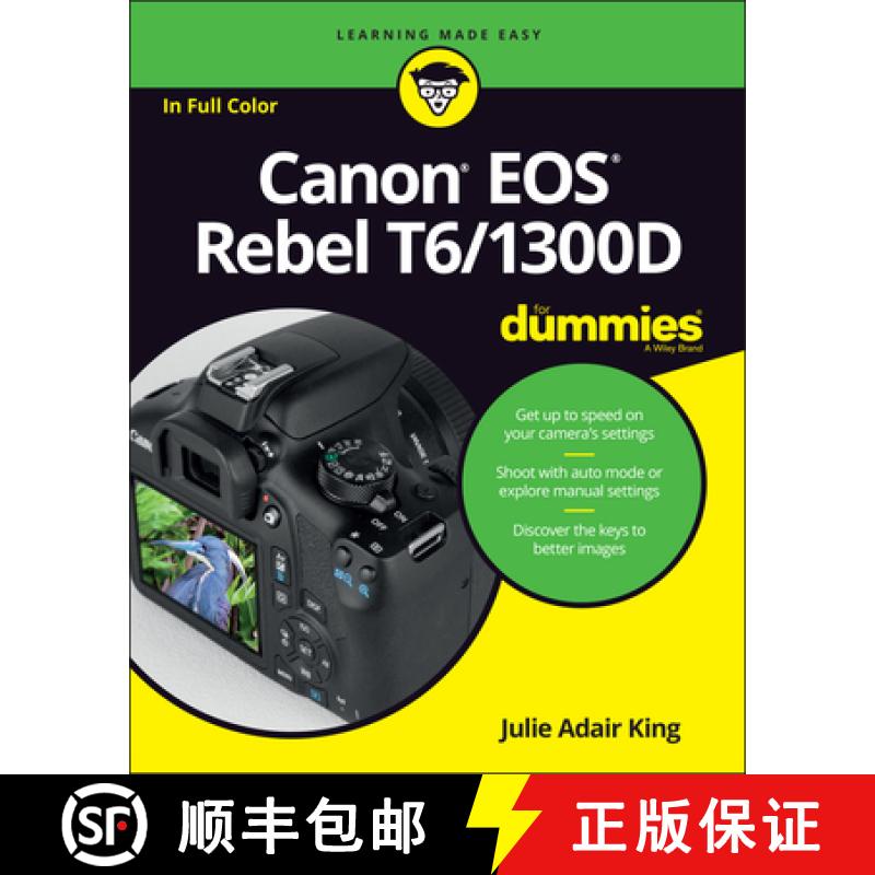 【3-4周达】Canon Eos Rebel T6/1300D For Dummies [Wiley计算机] [9781119295648]