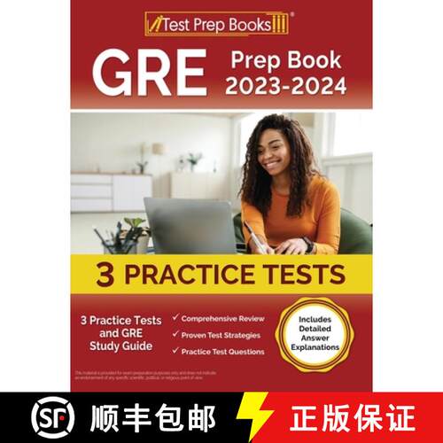 【3-4周达】GRE Prep Book 2023-2024: 3 Practice Tests and GRE Study Guide [Includes Detailed Answer Ex... [9781637752265]