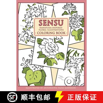 【3-4周达】Sensu: Hanafuda-Inspired Floral Illustrations Coloring Book [9781953137005]