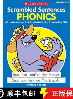 预订 Scrambled Sentences: Phonics: 40 Hands-On Pages That Boost Early Reading & Handwriting Skills [9781338112986]
