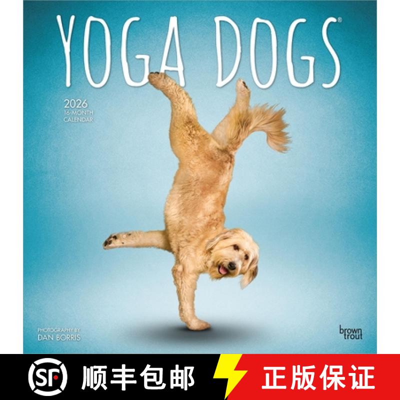 【3-4周达】Yoga Dogs Official 2026 12 X 24 Inch (Hanging) Monthly Square Wall Calendar Plastic-Free [9798330701933]