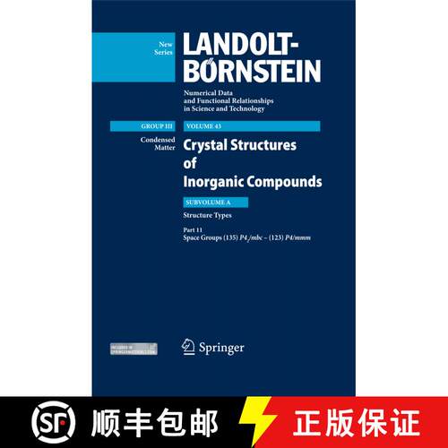 【3-4周达】精装 Space Groups (135) P42/mbc – (123) P4/mmm: Structure Types [9783642228469]
