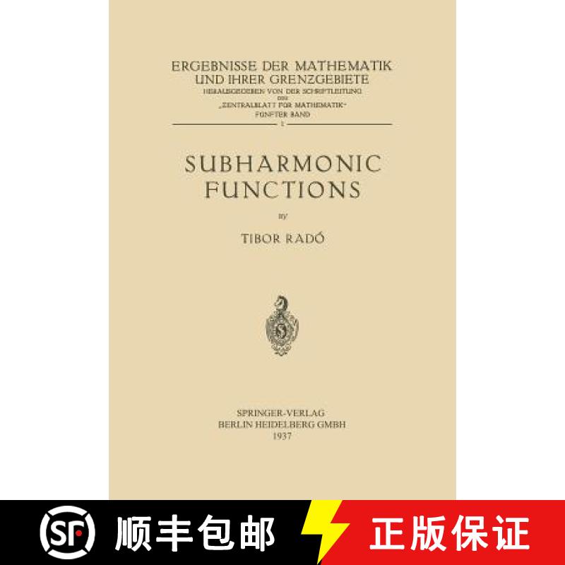 【3-4周达】Subharmonic Functions [9783662342053]