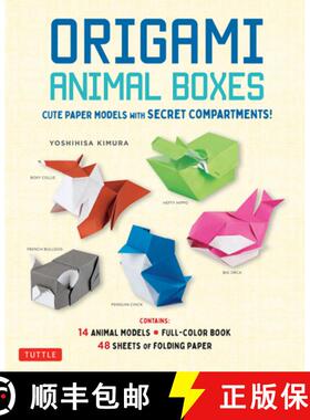 【3-4周达】Origami Animal Boxes Kit: Cute Paper Models with Secret Compartments! (14 Animal Origami M... [9780804852548]