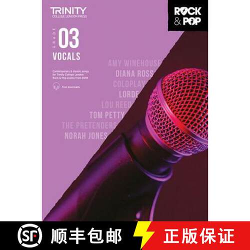 【3-4周达】Trinity College London Rock & Pop 2018 Vocals Grade 3 CD Only [9780857366689]