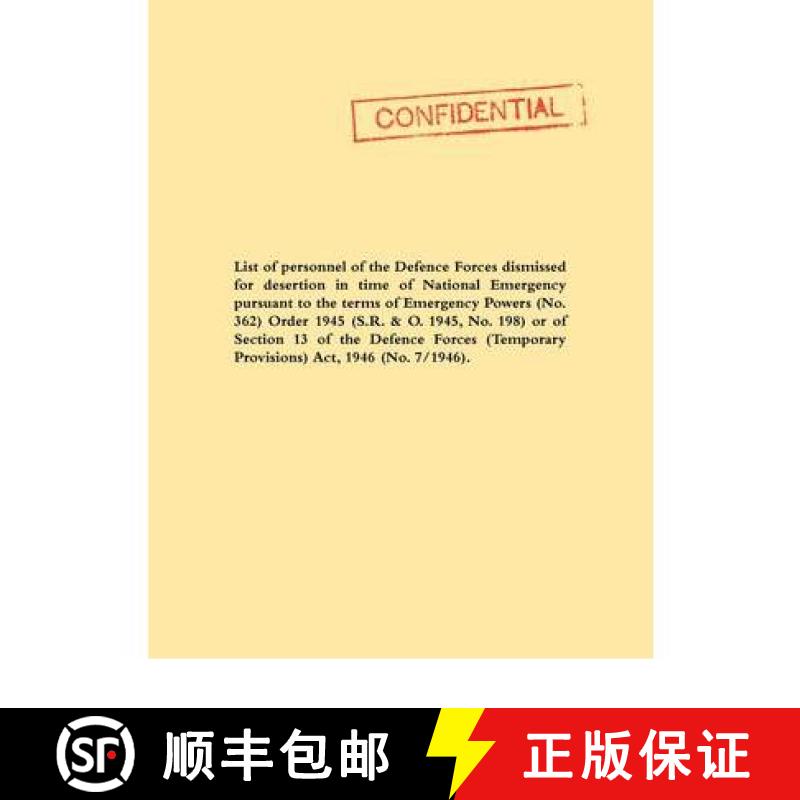 【2-3周达】List of Personnel of the Irish Defence Forces Dismissed for Desertion During the Second Wo... [9781845748883]