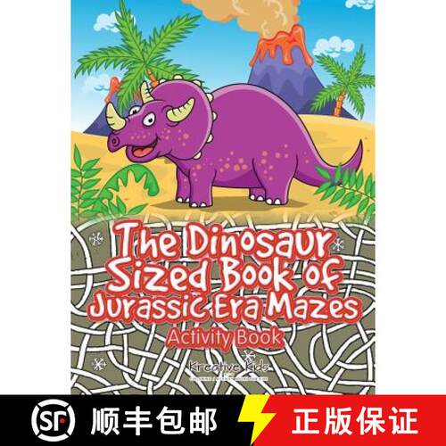 【3-4周达】The Dinosaur Sized Book of Jurassic Era Mazes Activity Book [9781683770350]