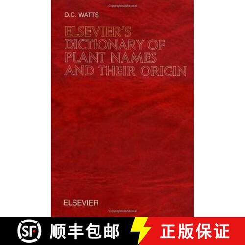 【3-4周达】精装 Elsevier's Dictionary of Plant Names and their Origin: In English (with definitions) [9780444503565]