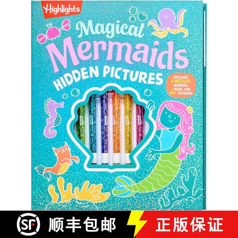 【3-4周达】精装 Magical Mermaids Hidden Pictures: Kids Mermaid Coloring Book with Markers Featuring O... [9781639624423]图片