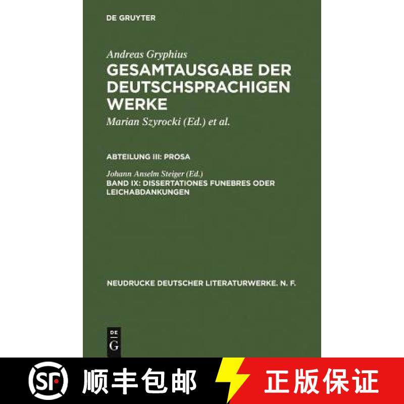 预订 Dissertationes funebres oder Leichabdankungen [9783484280519]