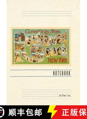 预订 Vintage Lined Notebook Greetings from Rockaway Beach, New York [9798385420162]