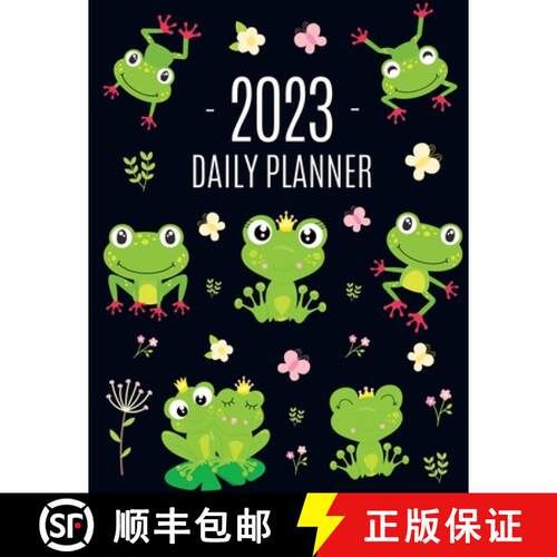 【3-4周达】Frog Planner 2023: Funny Amphibian Monthly Agenda | January-December Organizer (12 Months)... [9781970177800]