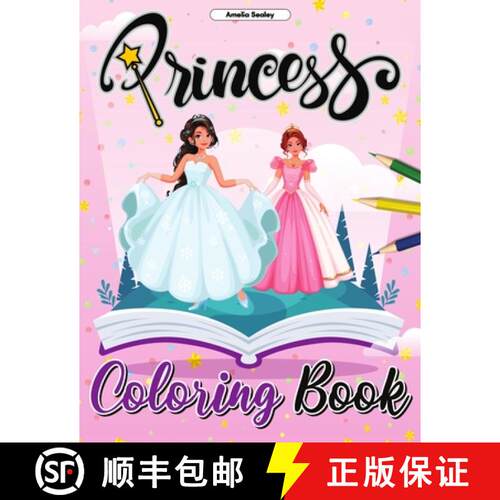【3-4周达】Princess Coloring Book: Pretty Princess Coloring Book, Enchanting Coloring Pages for Relax... [9785017466537]