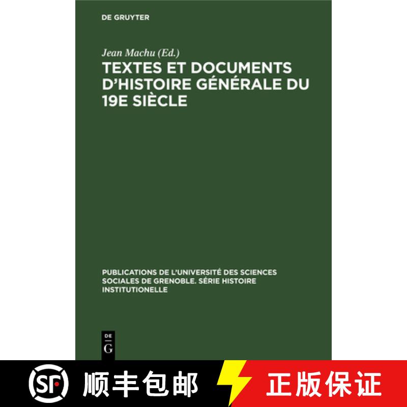 【3-4周达】Textes et documents d'histoire générale du 19e siècle [9783111281513]