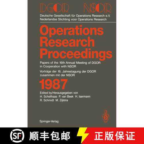 【3-4周达】Operations Research: Papers of the 16th Annual Meeting of DGOR in Cooperation with NSOR/Vo... [9783540193654]