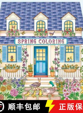 【3-4周达】Spring Coloring: A Calming Coloring Book for Adults [9781836501428]