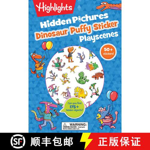 【3-4周达】Dinosaur Hidden Pictures Puffy Sticker Playscenes [9781644721148]