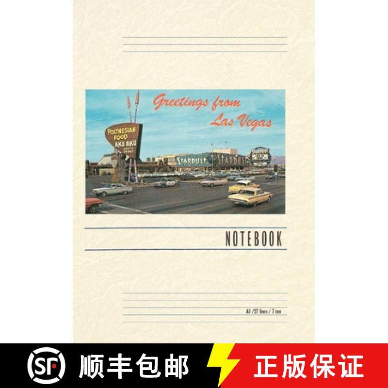 预订 Vintage Lined Notebook Greetings from Las Vegas, Nevada, Stardust [9798385439539]