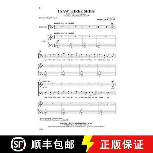 【3-4周达】I saw three ships: Vocal score (Vocal score) [9780193530850]