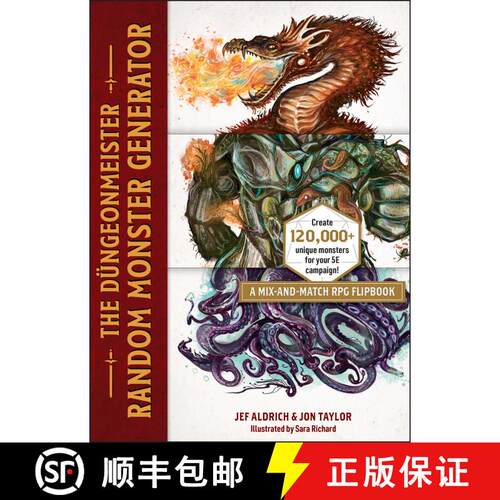 【3-4周达】精装 The Düngeonmeister Random Monster Generator : A Mix-and-Match RPG Flipbook [9781507222539]