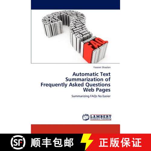 预订 Automatic Text Summarization of Frequently Asked Questions Web Pages [9783848413140]