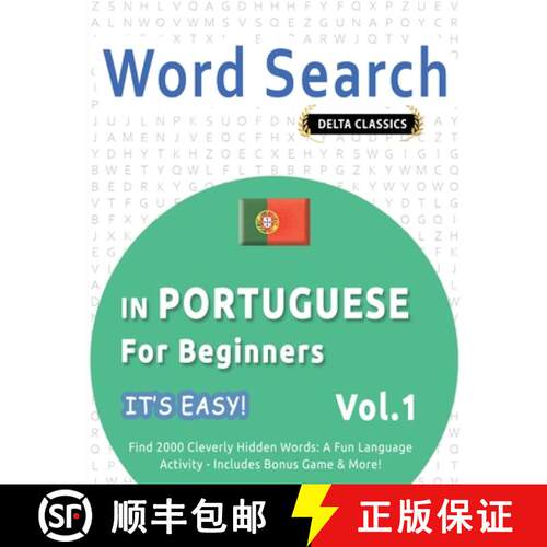 【3-4周达】Word Search in Portuguese for Beginners - It's Easy! Vol.1 - Delta Classics - Find 2000 Cl... [9798349005916]