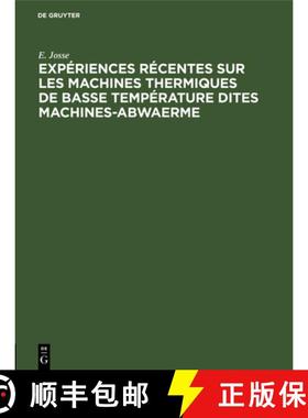 预订 Expériences récentes sur les machines thermiques de basse température dites machines-abwaerme [9783486730456]