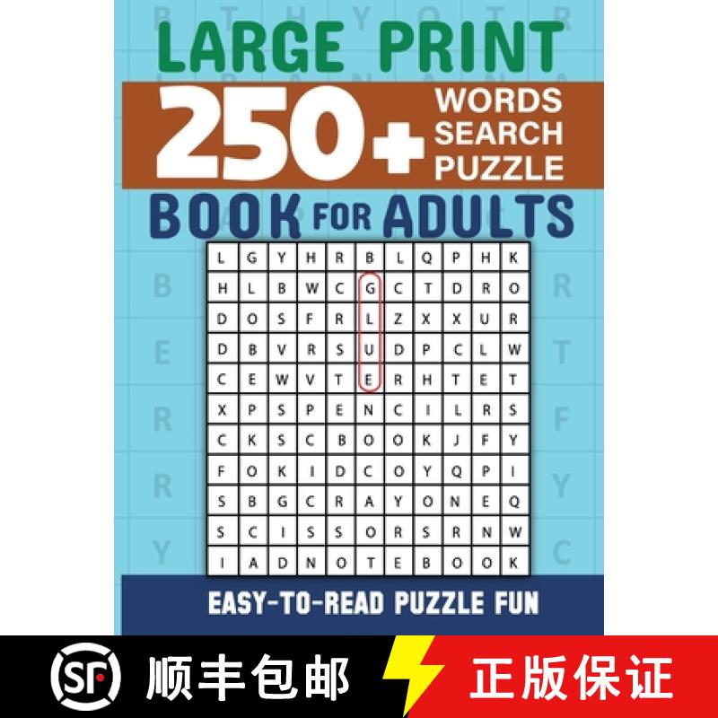 【2-3周达】Word Search Book 250  Word Puzzles with Solutions for Adults : Large Print Word Search Boo... [9781398063419]