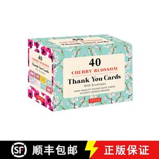 【3-4周达】Cherry Blossoms 40 Thank You Cards with Envelopes: 40 Blank Cards in 8 Designs (5 Cards Ea... [9780804853545]