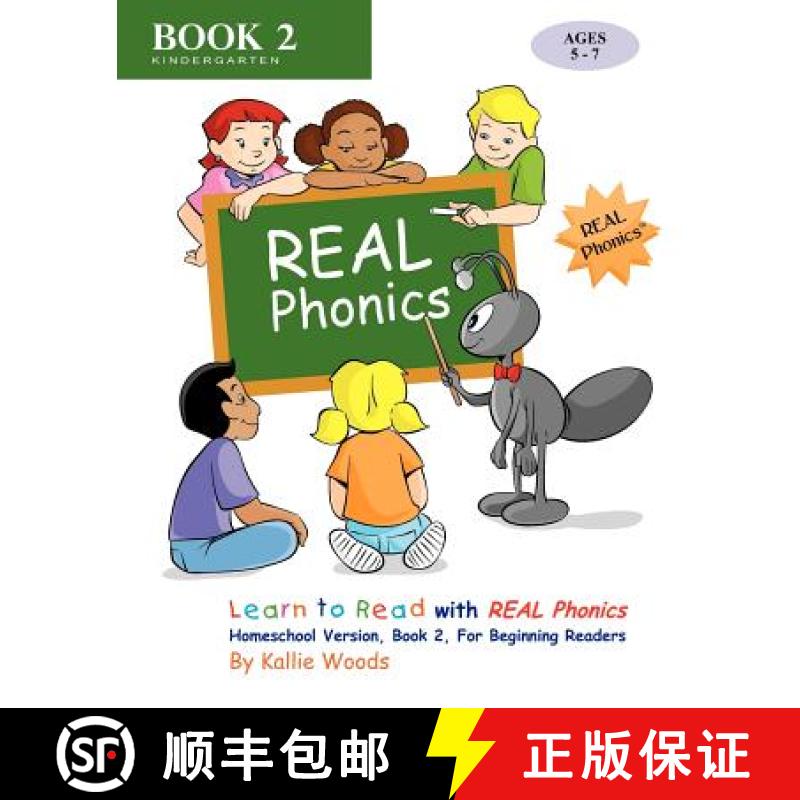 【3-4周达】Learn to Read with REAL Phonics, Book 2, Homeschool Version: For Beginning Readers [9780983202325]