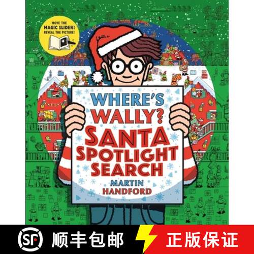 【3-4周达】精装 Where's Wally? Santa Spotlight Search: A Christmas magic torch activity book from the... [9781529500400]