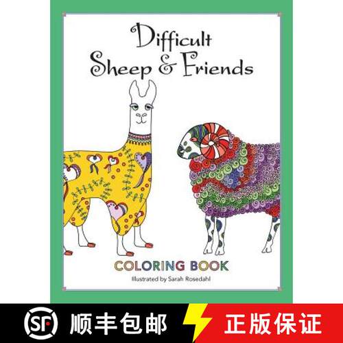 【3-4周达】Difficult Sheep & Friends: Coloring Book [9780692698808]