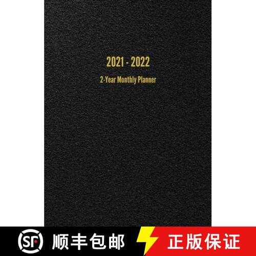 【3-4周达】精装 2021 - 2022 2-Year Monthly Planner: 24-Month Calendar (Black) [9781947399204]