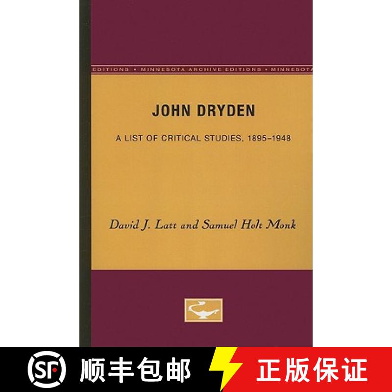 【3-4周达】John Dryden: A List of Critical Studies, 1895-1948 [9780816659821]