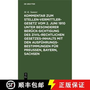 Vom 1910 Kommentar Stellenvermittlergesetz Ziv... 预订 Des Zum Besonderer Unter Juni 9783111156095 Berucksichtigung